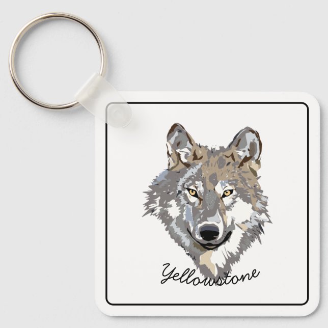 Keychain-Yellowstone Wolf Key Ring (Front)