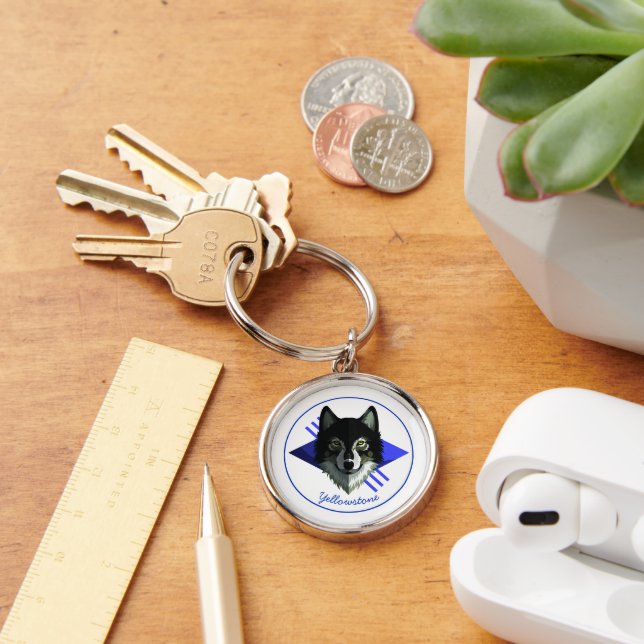 Keychain-Yellowstone Wolf Key Ring (Desk)