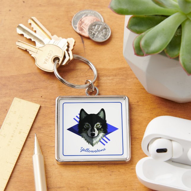 Keychain-Yellowstone Wolf Key Ring (Desk)