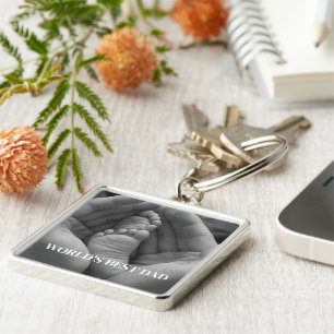 Keychains Best Dad Ever Modern Classic Photo