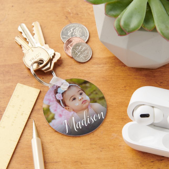 Keychains Custom Baby Photo Name Handwriting Scrip (Desk)