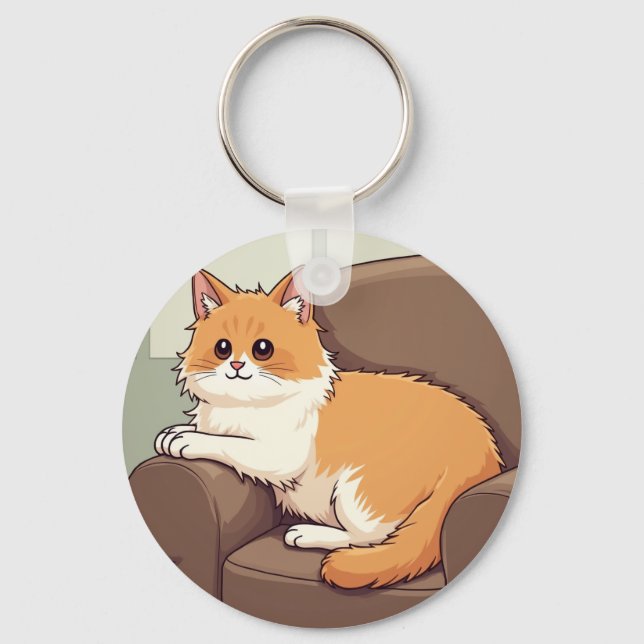 Keychains & Lanyards (Cute Cat with Brown Face) (Front)