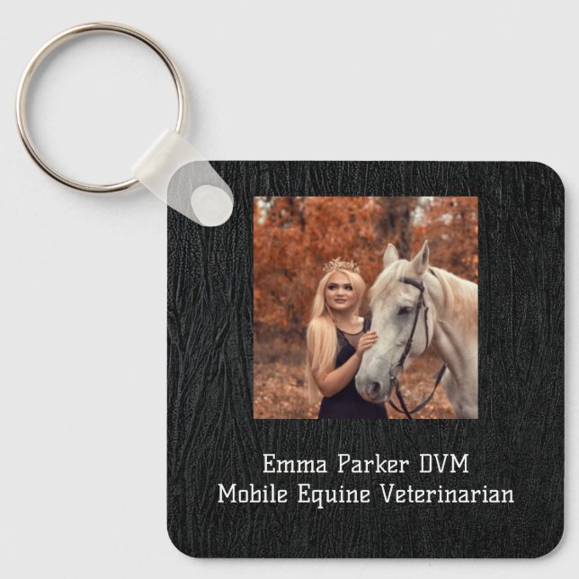 Keychains Modern Stylish Equine Veterinarian (Front)