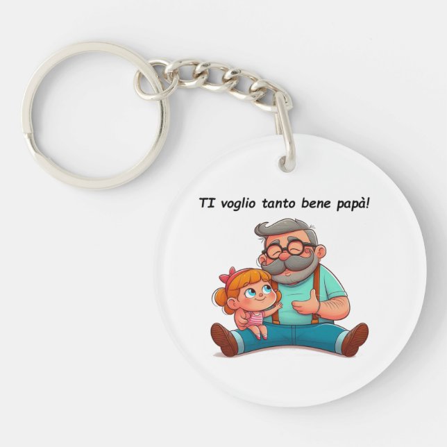 Keychains with dedication for the father. (Front)
