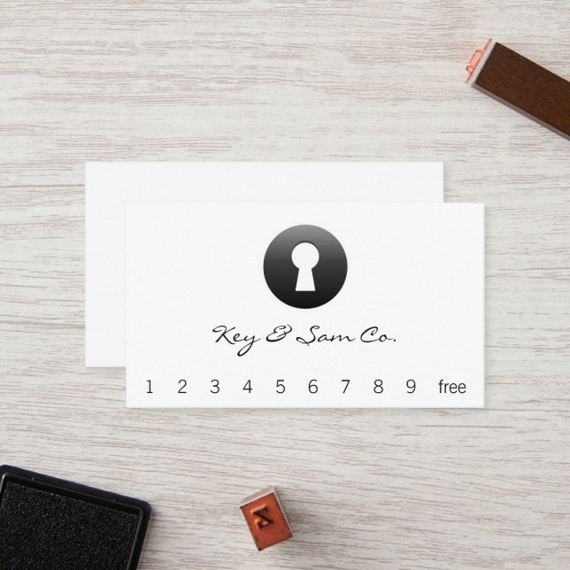 Keyhole Button Loyalty Card (Front/Back In Situ)