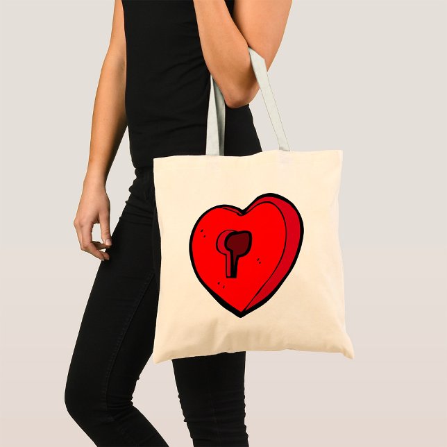 Keyhole Heart Tote Bag (Creator Uploaded)