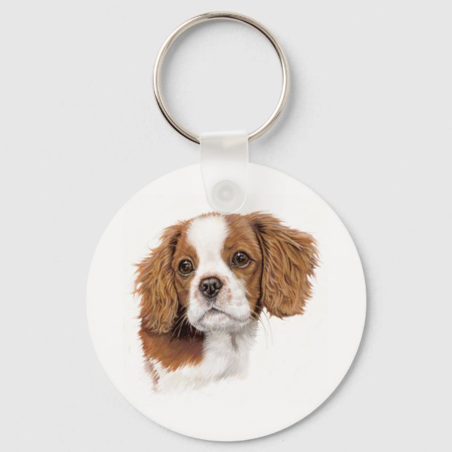 Keyring : Blenheim cavalier king charles spaniel (Front)