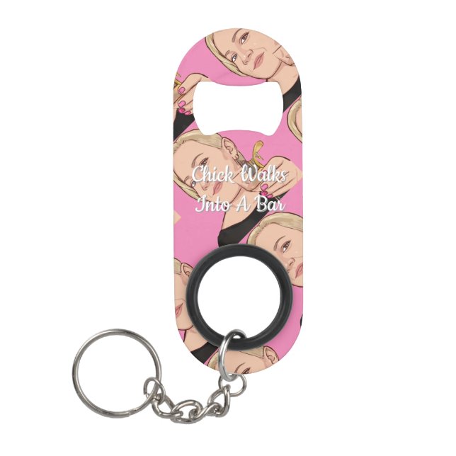 Keyring bottle opener - PINK (Front)