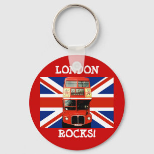 Keyring London Bus and British Flag