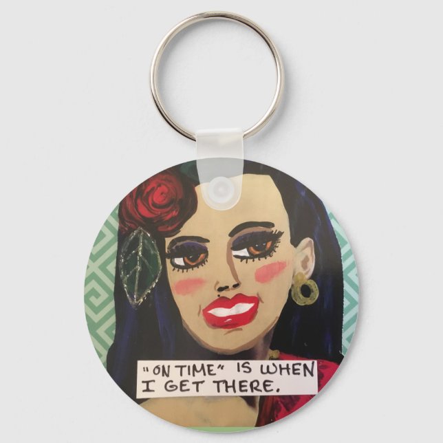 Keyring-on time is when I get there. Key Ring (Front)