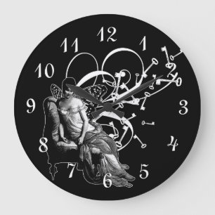 Keys And Fairy Wings Large Clock