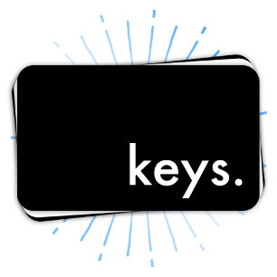 keys. business card