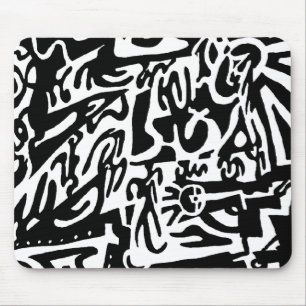 "Keys", digital B&W abstract Mouse Pad