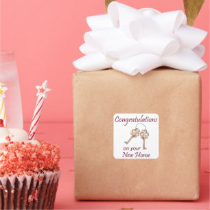 Keys for New Home Square Sticker