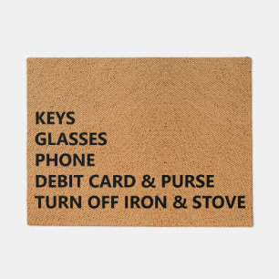 Keys Glasses Phone Debit Card Purse Iron Stove Doormat