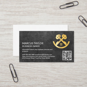 Keys House Logo QR Code Business Card