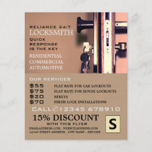 Keys in Door, Locksmith Advertising Flyer