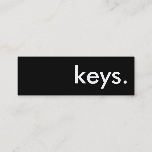 keys. mini business card (Front)