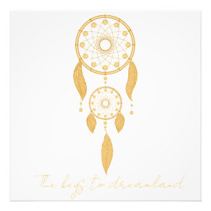 Keys to the land of dreams, dream catcher photo pr print