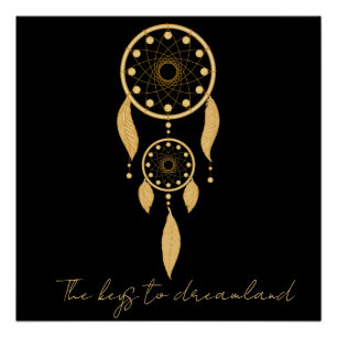 Keys to the land of dreams, dream catcher poster