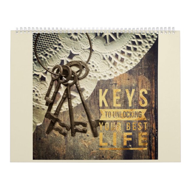 Keys to Unlock Your Best Life Large Calendar (Cover)