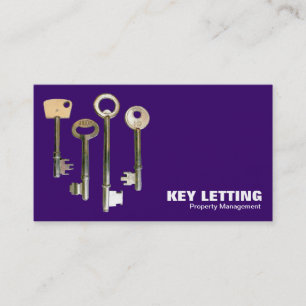 Keys - White on Deep Purple Business Card