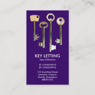 Keys - White on Deep Purple Business Card
