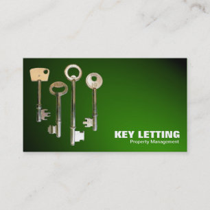 Keys - White on Spotlit Green Business Card