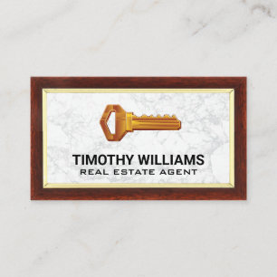 Keys Wood Border Marble Business Card