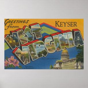 Keyser, West Virginia - Large Letter Scenes Poster