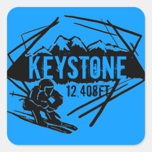 Keystone Colorado blue ski elevation stickers