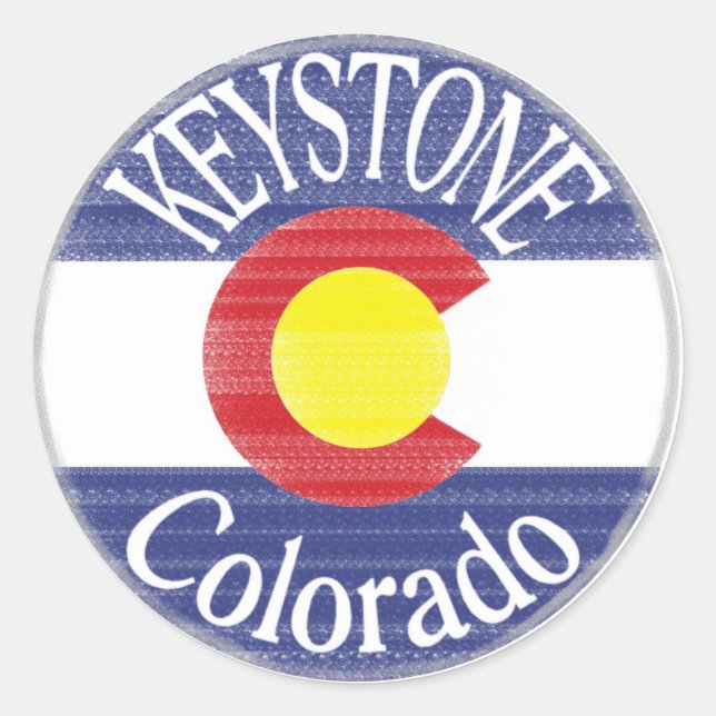 Keystone Colorado circle flag stickers (Front)