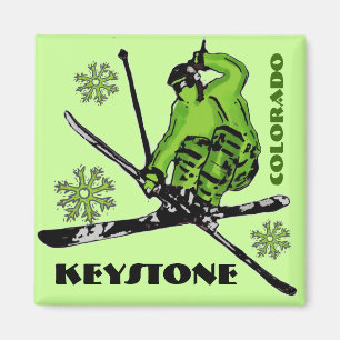 Keystone Colorado green theme ski magnet