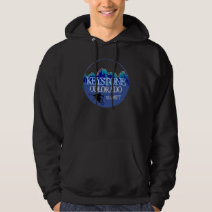 Keystone Colorado mountain blue ski art hoodie