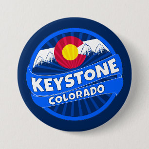 Keystone Colorado mountain burst button
