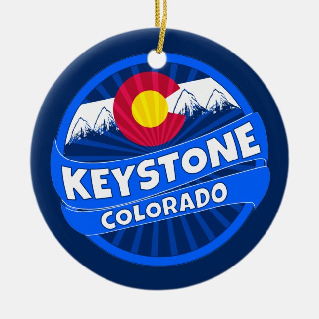 Keystone Colorado mountain burst ornament (Front)