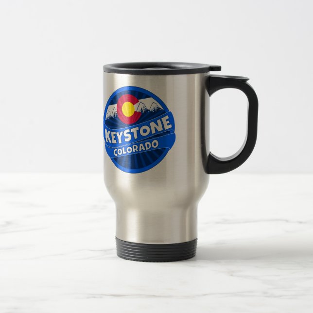 Keystone Colorado mountain burst travel mug (Right)