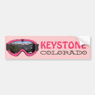 Keystone Colorado pink snow goggle bumpersticker Bumper Sticker