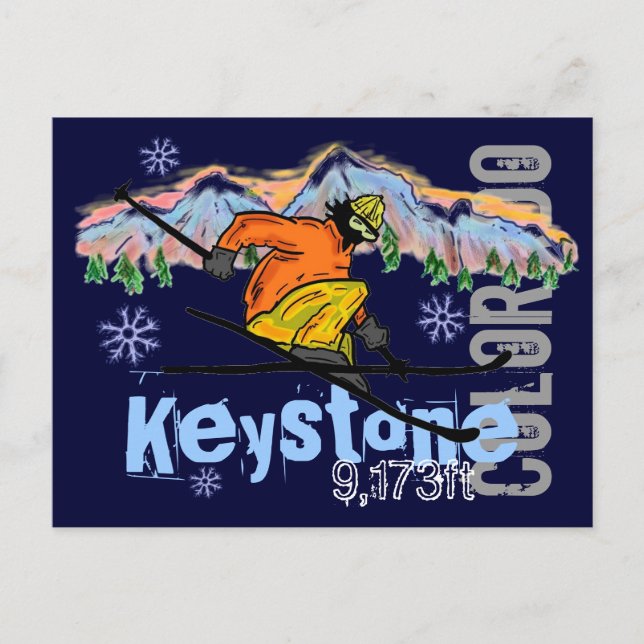 Keystone Colorado ski elevation postcard (Front)