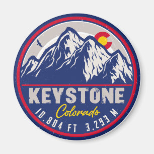 Keystone Colorado Ski Mountain Souvenirs Vintage Magnet