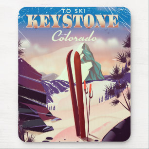 Keystone, Colorado Ski vintage style poster. Mouse Pad