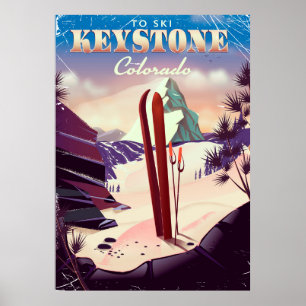 Keystone, Colorado Ski vintage style poster. Poster
