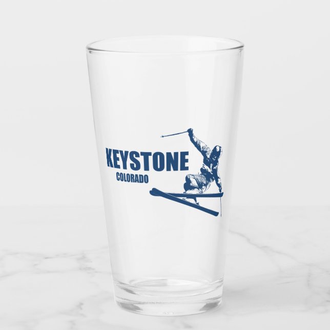 Keystone Colorado Skier Glass (Front)