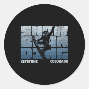 Keystone Colorado Snowboarding Resort Cool Vintage Classic Round Sticker