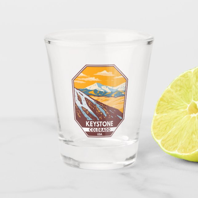 Keystone Colorado Winter Ski Area  Shot Glass (Front)