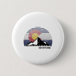 Keystone, Colorado X Co Flag Mountain Top 6 Cm Round Badge