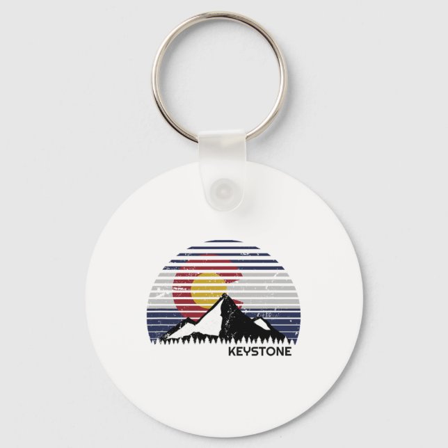Keystone, Colorado X Co Flag Mtn Top  Key Ring (Front)