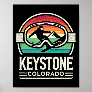 Keystone Snowboarding Retro Colorado Mountain Snow Poster