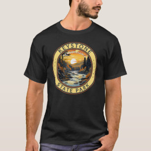 Keystone State Park Pennsylvania Travel Art Badge T-Shirt