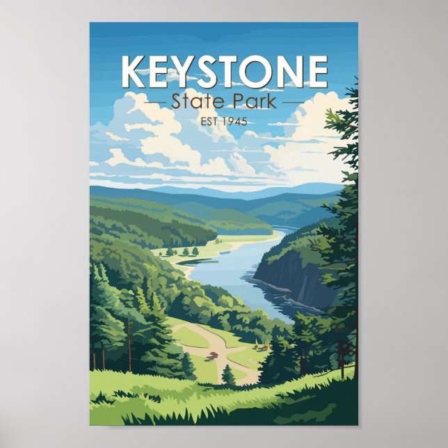 Keystone State Park Pennsylvania Travel Vintage Poster (Front)